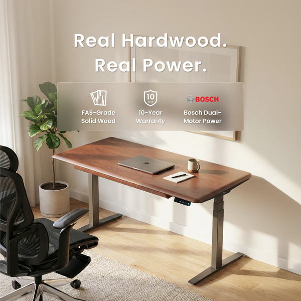 Pesk Pro Hardwood Home Office Electric Standing Desk