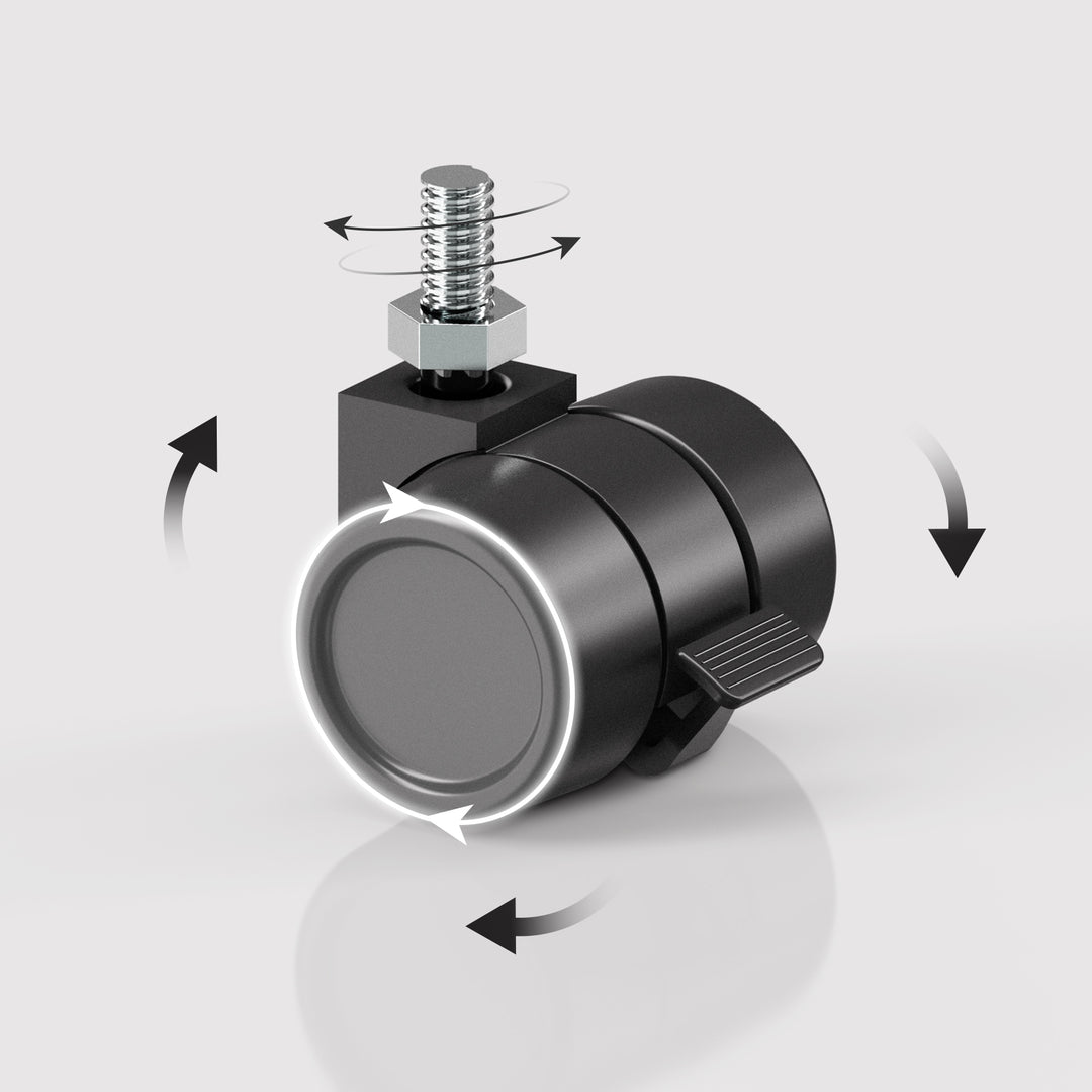 M8 Threaded Lockable Caster Wheels for Standing Desks