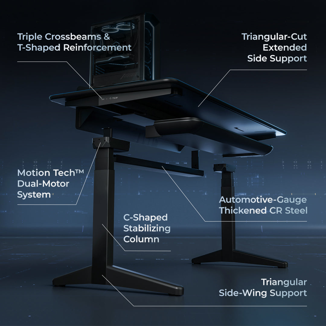 Raven Modular Dual Motors Gaming Electric Sit Stand Desk