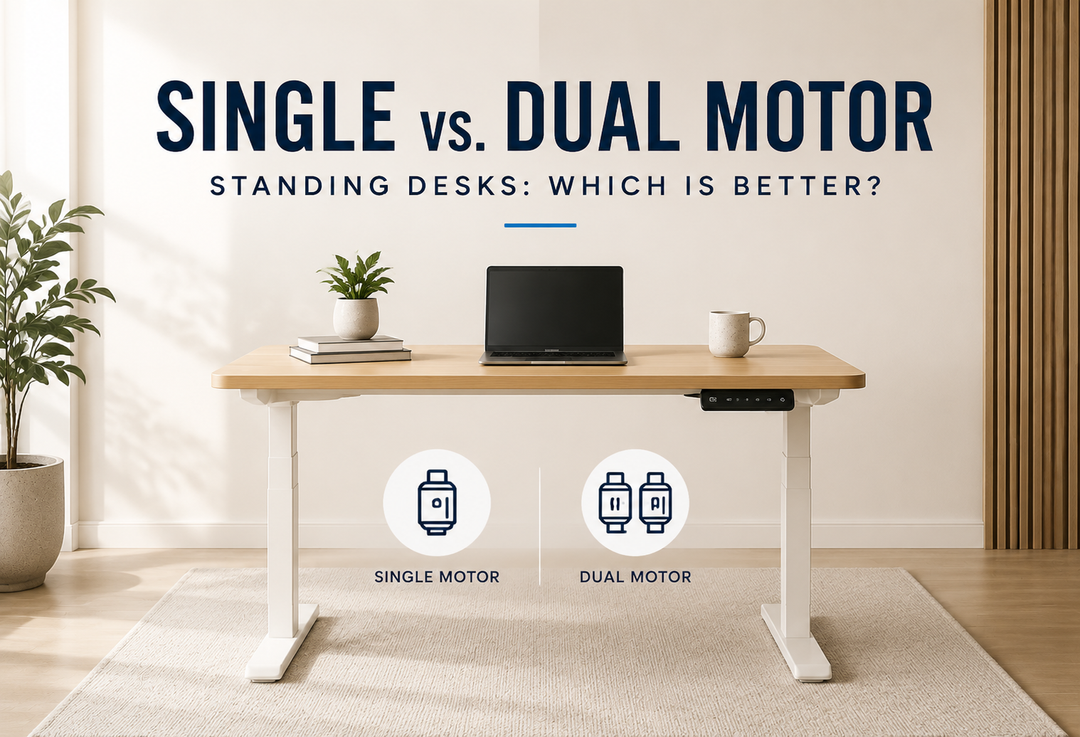 Single vs dual motor standing desk comparison for home office