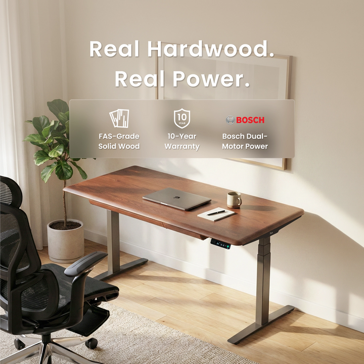 Pesk Pro Hardwood Home Office Electric Standing Desk