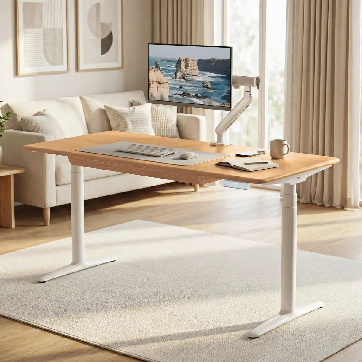 Atom Pro Ash Hardwood Home Office Stand Up Desk