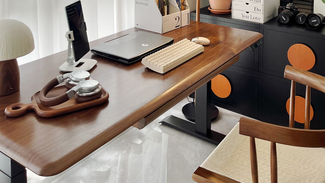 Pesk Pro Walnut Hardwood Dual Electric Standing Desk