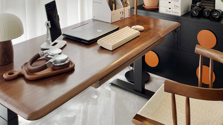 Pesk Pro Walnut Hardwood Dual Electric Standing Desk
