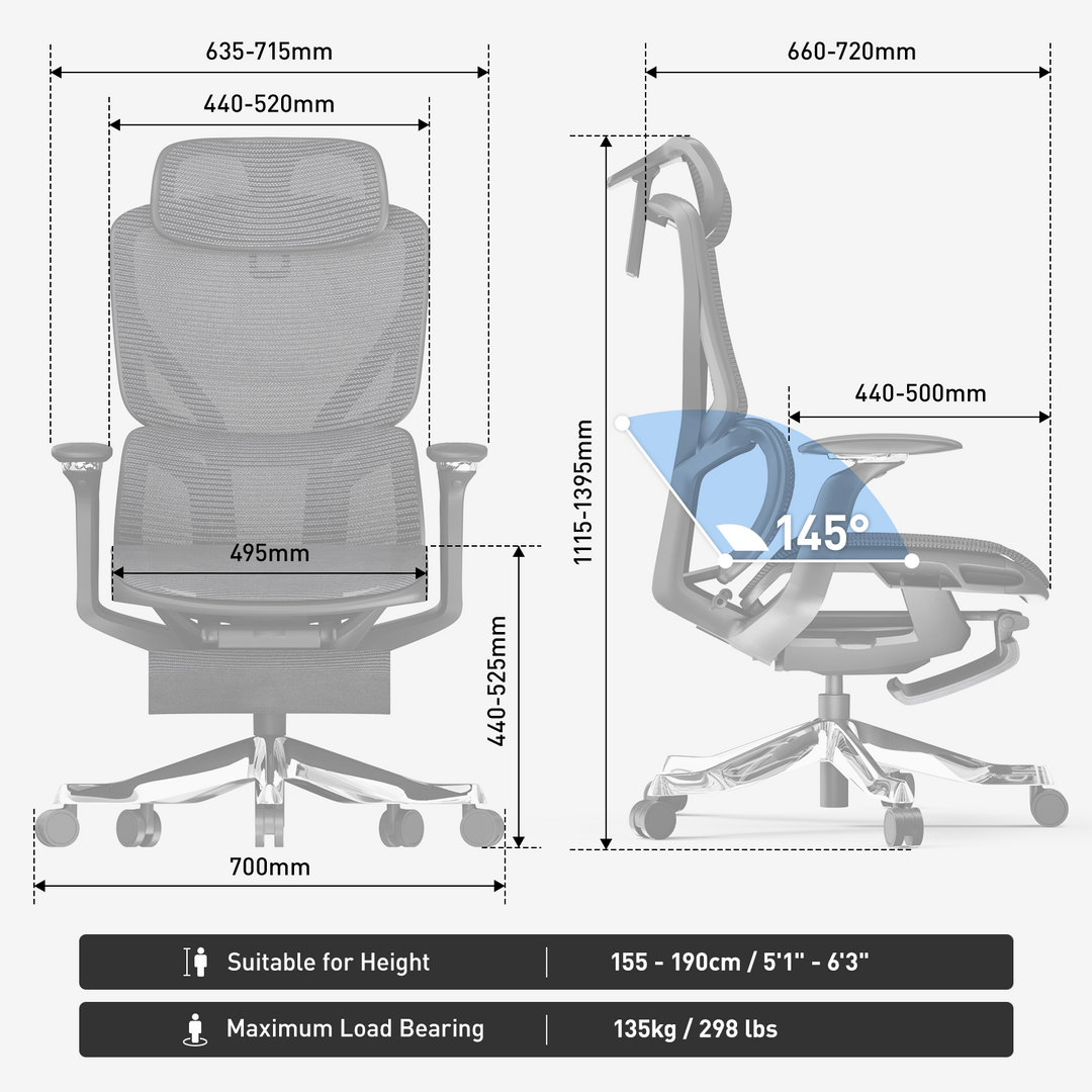 Galileo Work From Home Footrest Ergonomic Gaming Chair