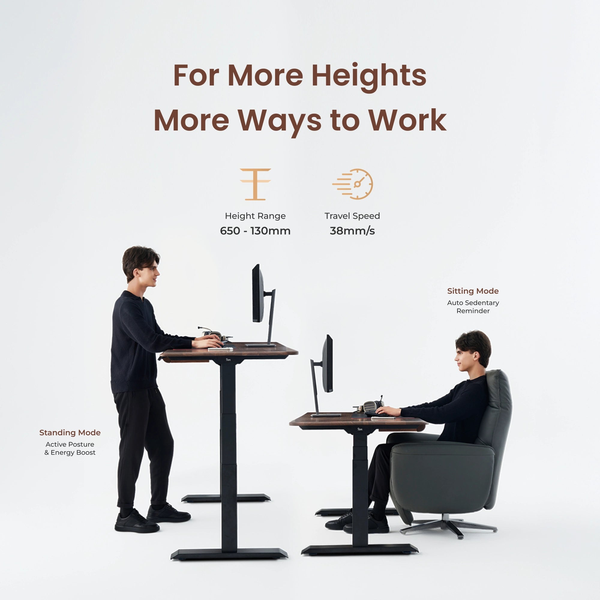 Pesk Pro Hardwood Home Office Electric Standing Desk