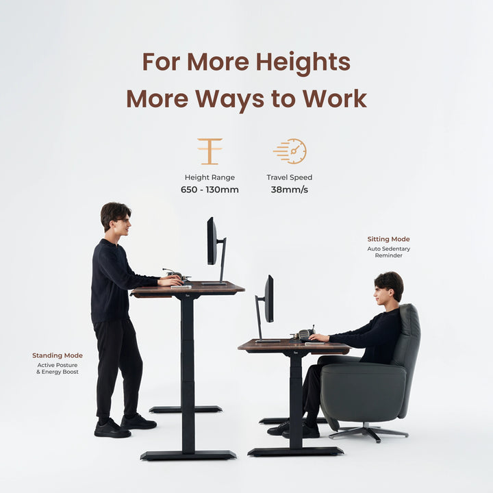 Pesk Pro Hardwood Home Office Electric Standing Desk