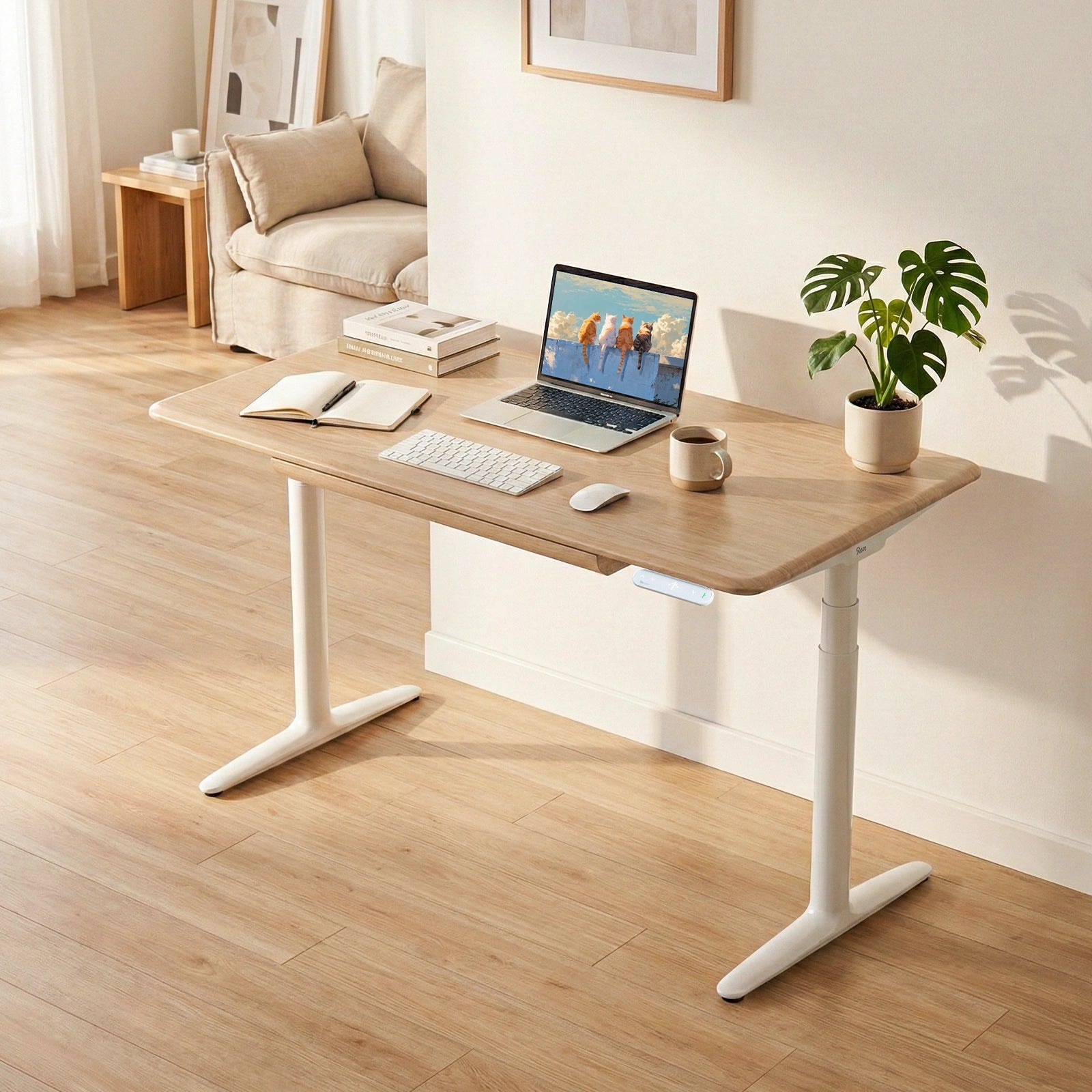 Atom Pro Ash Hardwood Home Office Stand Up Desk