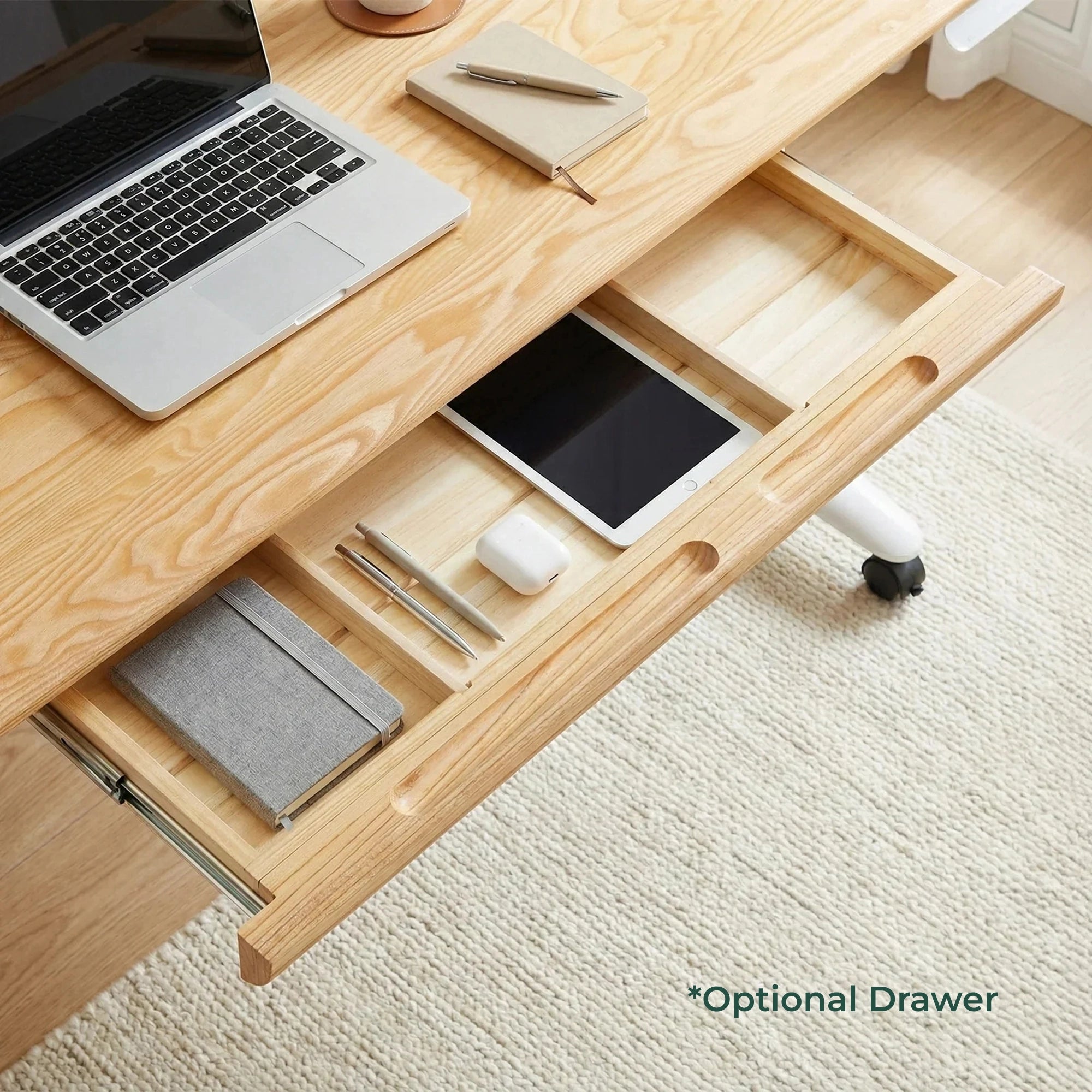 9amHome Atom Pro hardwood desk drawe