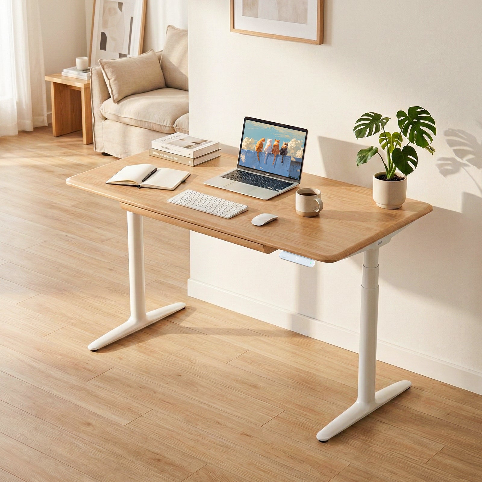 Atom Pro Ash Hardwood Home Office Stand Up Desk