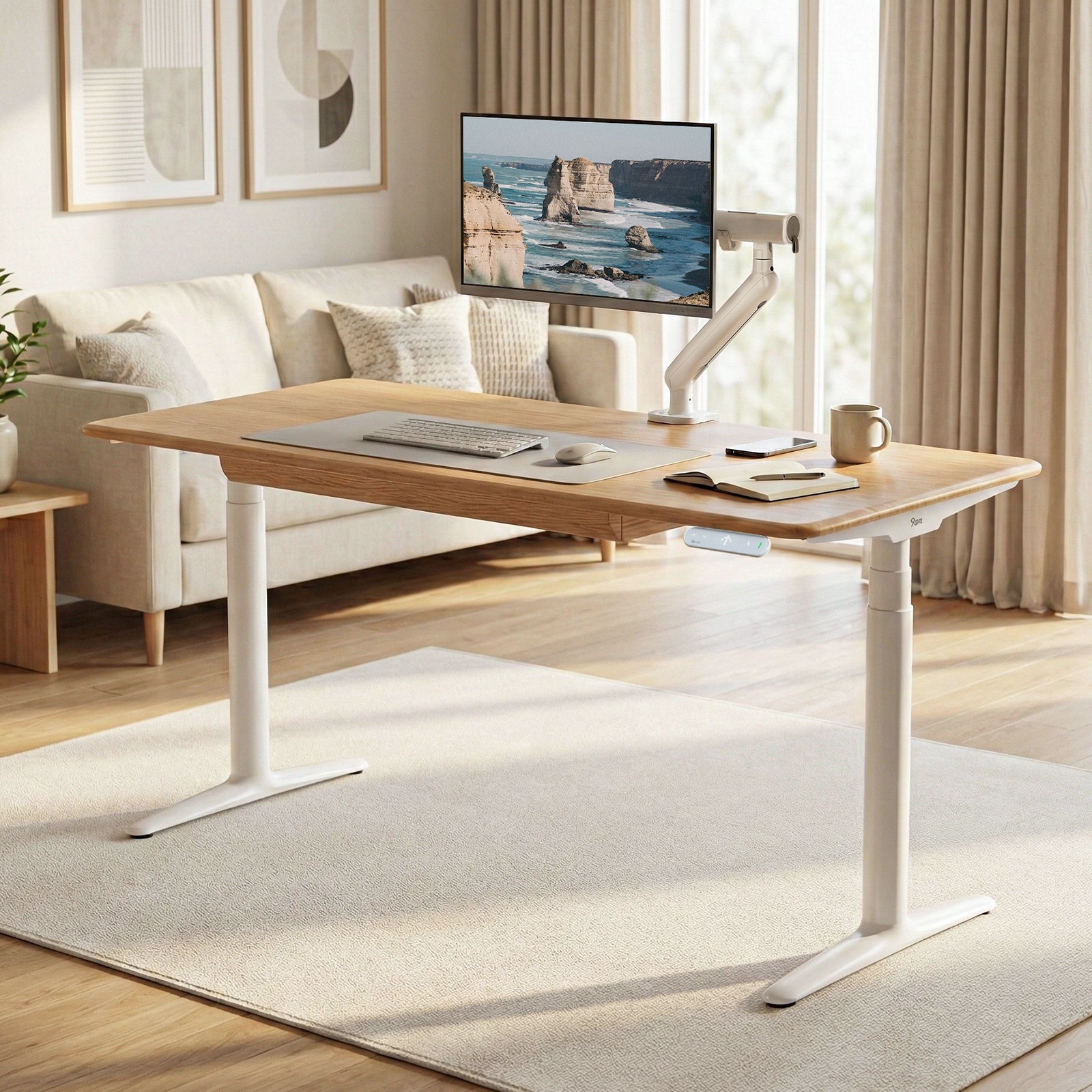 Atom Pro Ash Hardwood Home Office Stand Up Desk