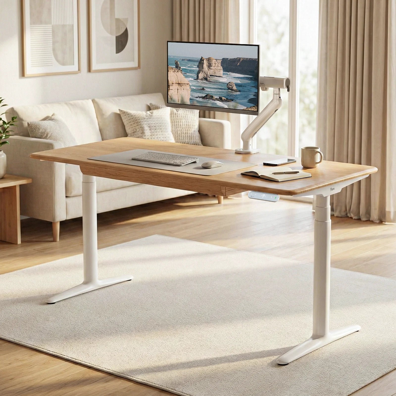 Atom Pro Ash Hardwood Home Office Stand Up Desk