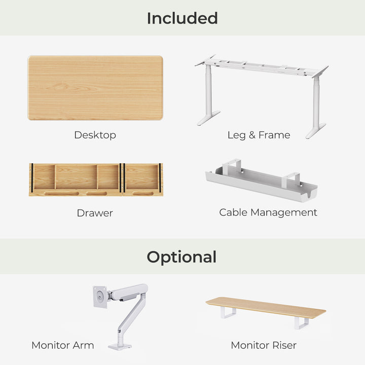 Atom Pro Ash Solid Wood Home Office Stand Up Desk