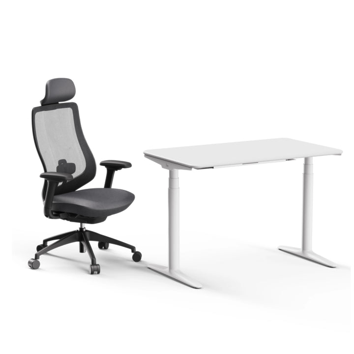 Atom Standing Desk And Newton Ergonomic Chair Set