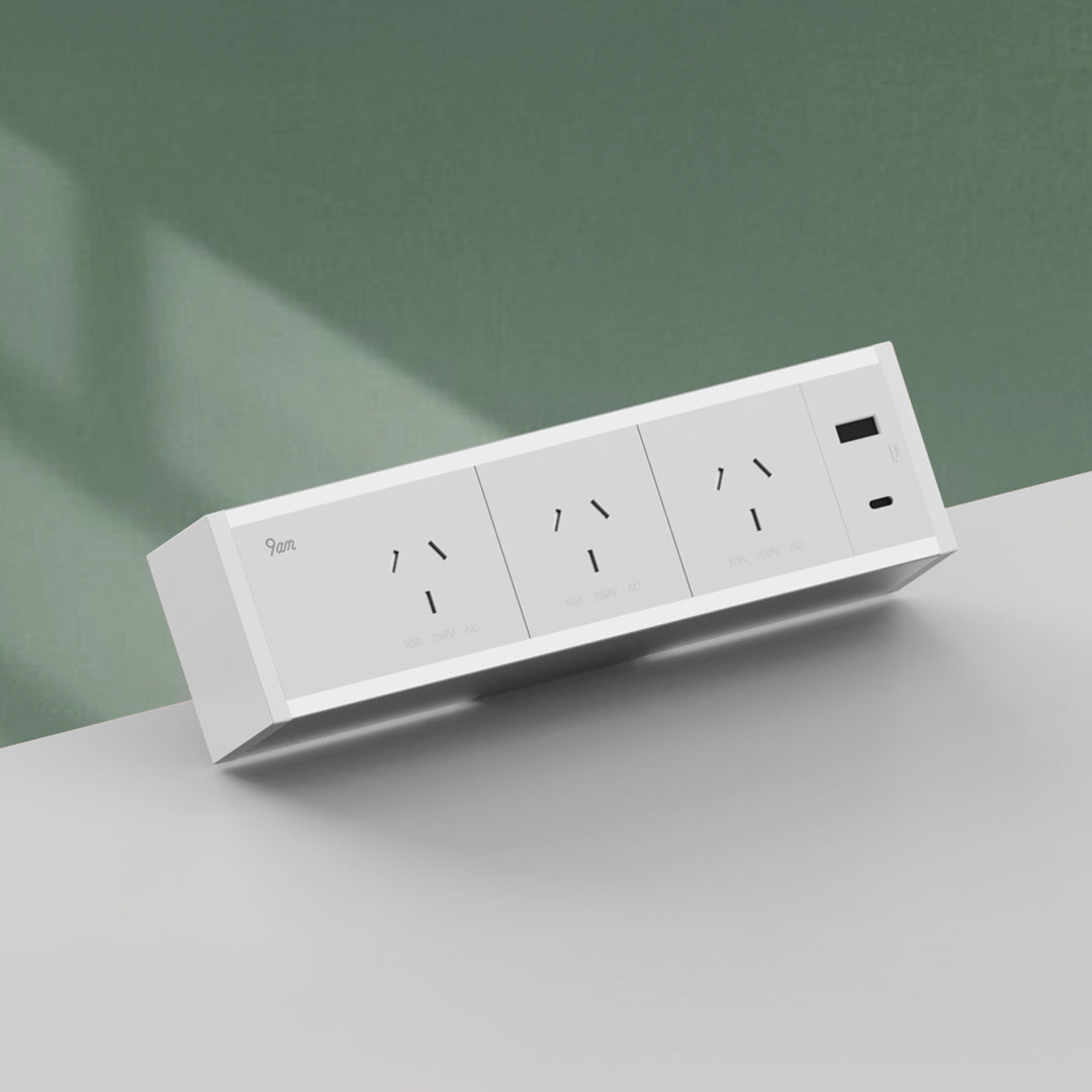 Desk Clamp Power Board Strip 3 GPO 1 USB A 1 Type C