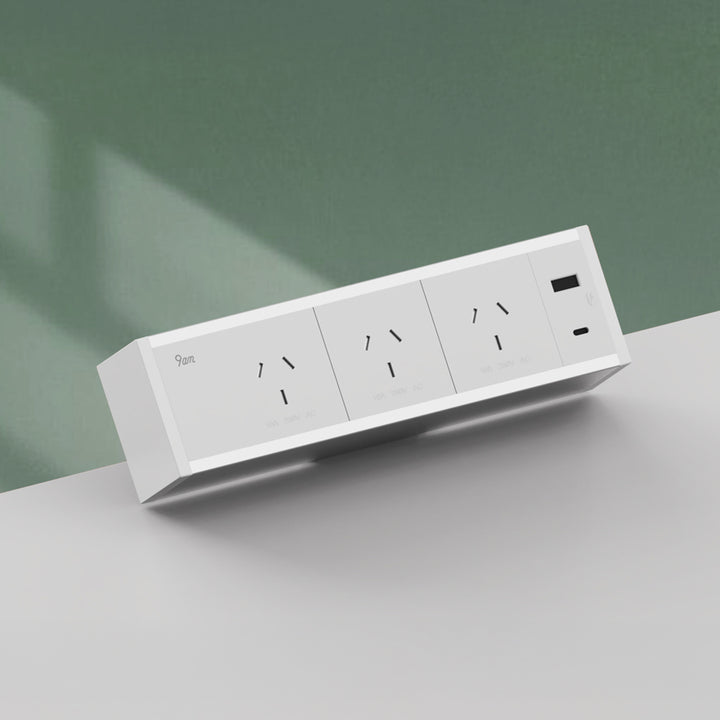 Desk Clamp Power Board Strip 3 GPO 1 USB A 1 Type C