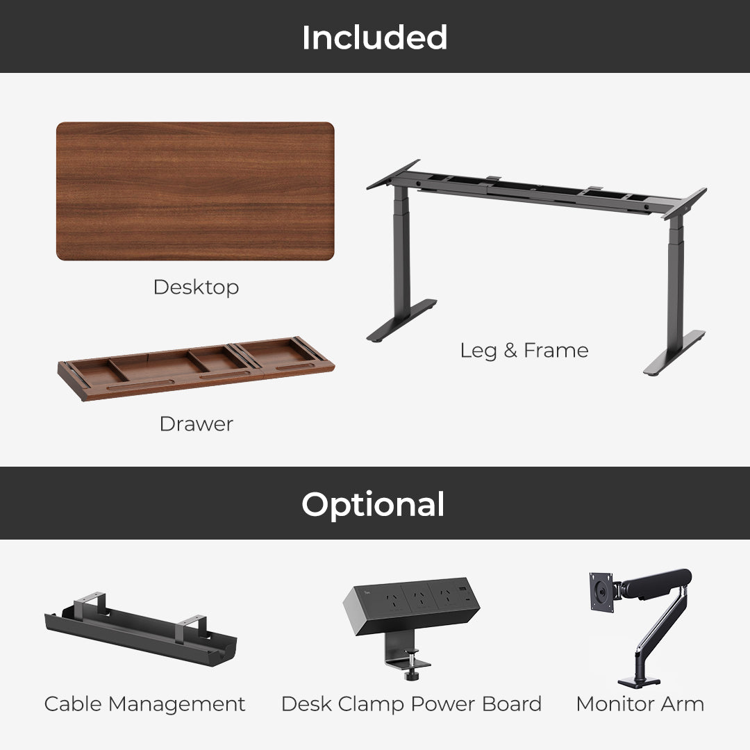 Pesk Pro Hardwood Home Office Electric Standing Desk