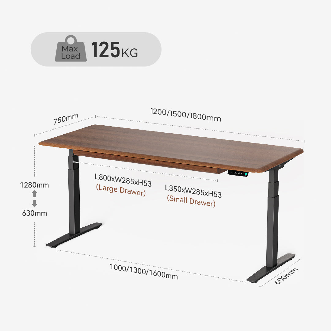 Pesk Pro Hardwood Home Office Electric Standing Desk
