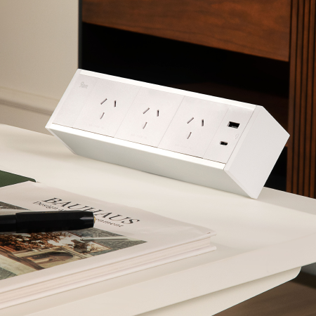 Desk Clamp Power Board Strip 3 GPO 1 USB A 1 Type C