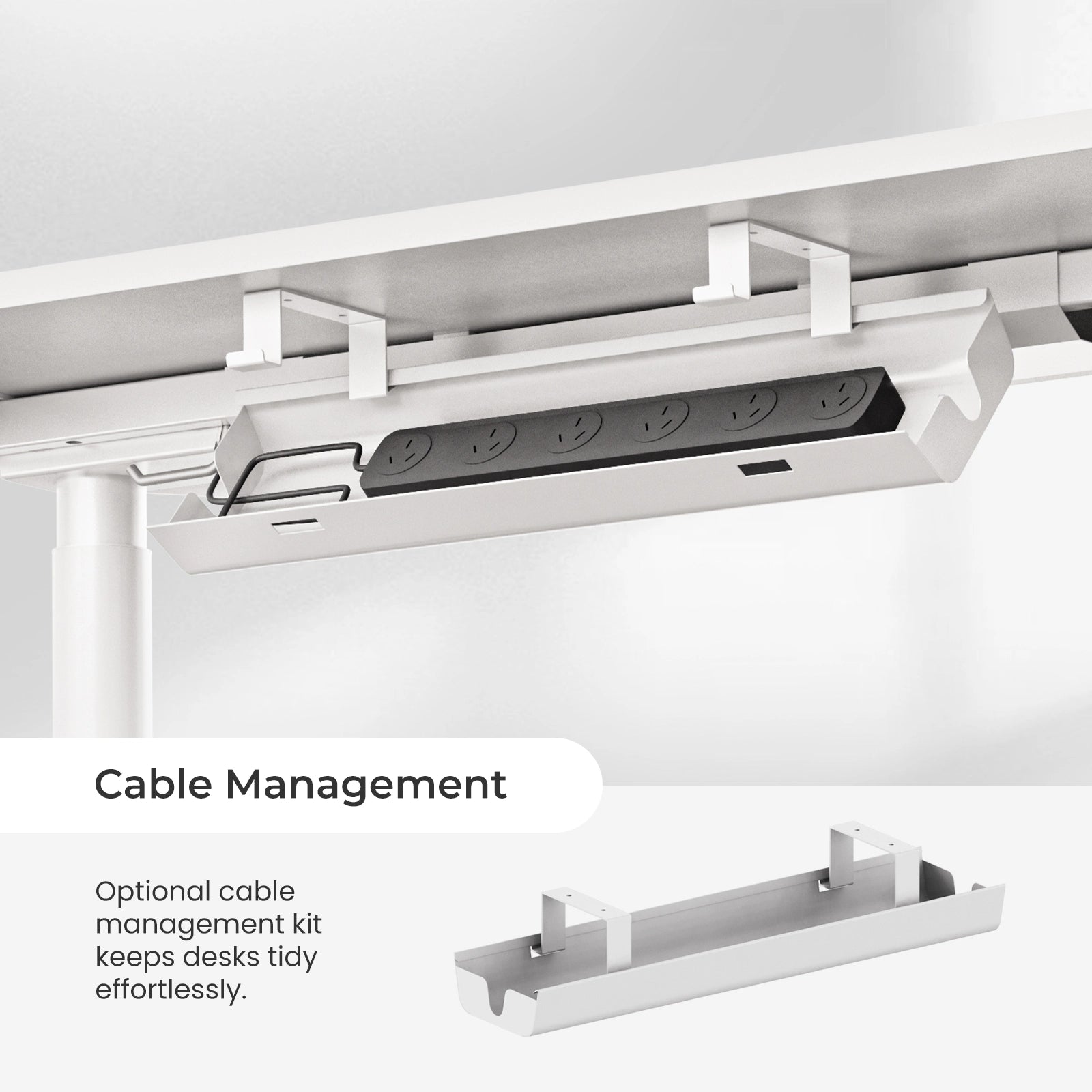 Robin melamine dual motor standing desk cable management