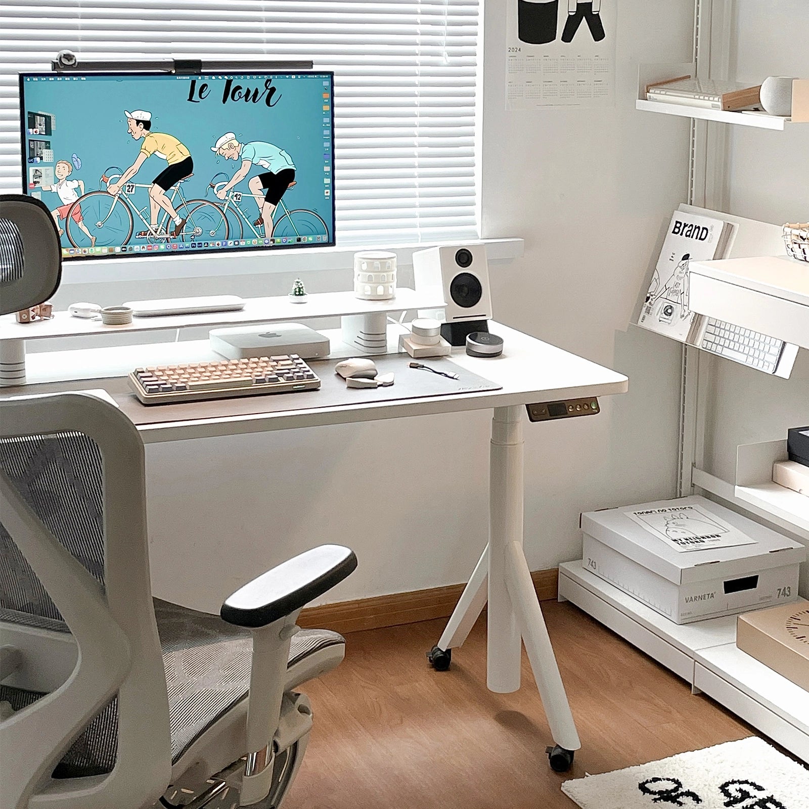Robin melamine dual motor standing desk setup