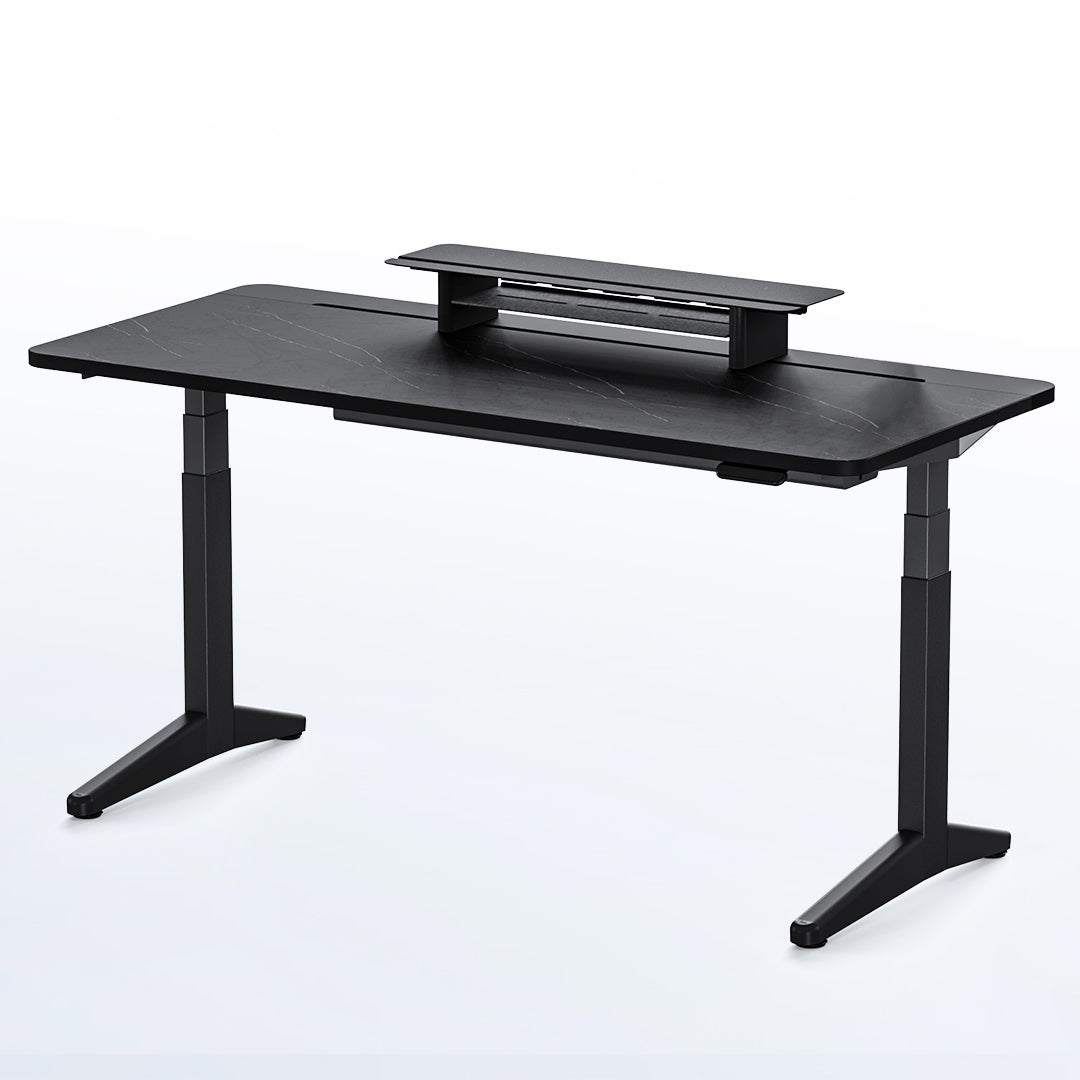 Two-Tier Metal Computer Monitor Riser Desk Organizer