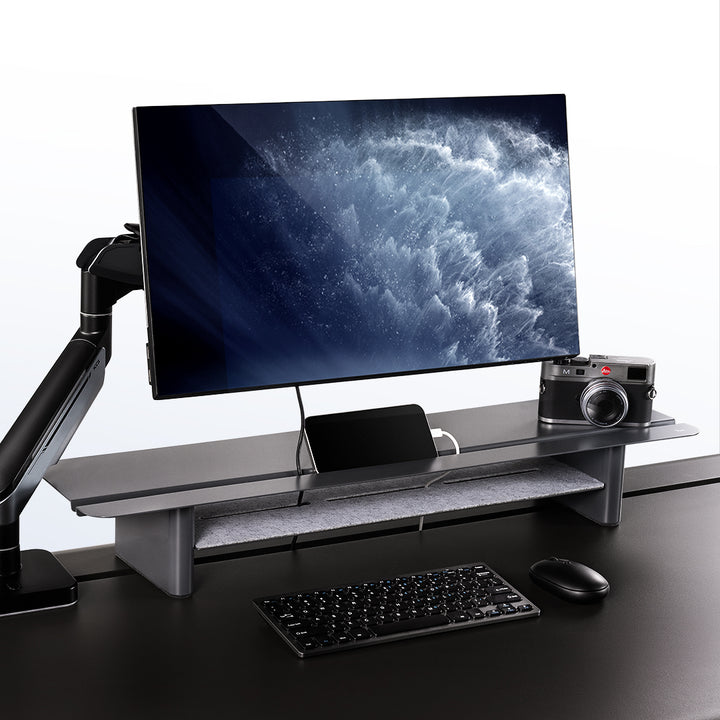 Two-Tier Metal Computer Monitor Riser Desk Organizer