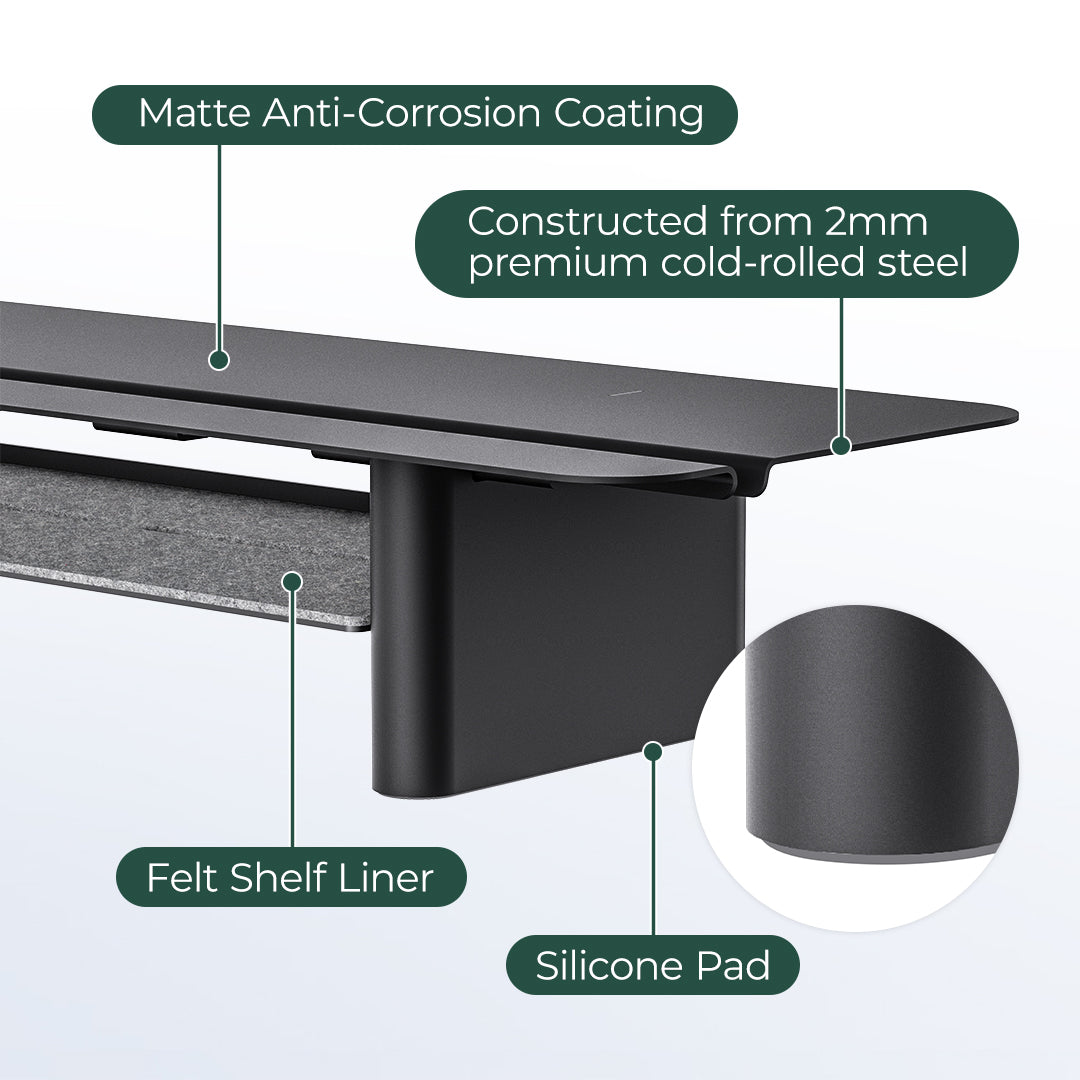 Two-Tier Metal Computer Monitor Riser Desk Organizer