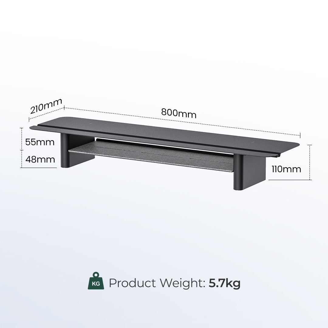 Two-Tier Metal Computer Monitor Riser Desk Organizer