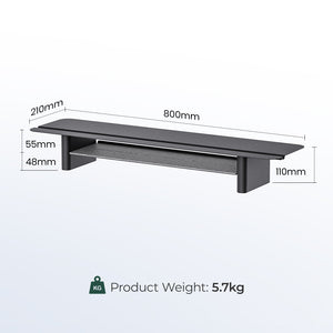 Two-Tier Metal Computer Monitor Riser Desk Organizer