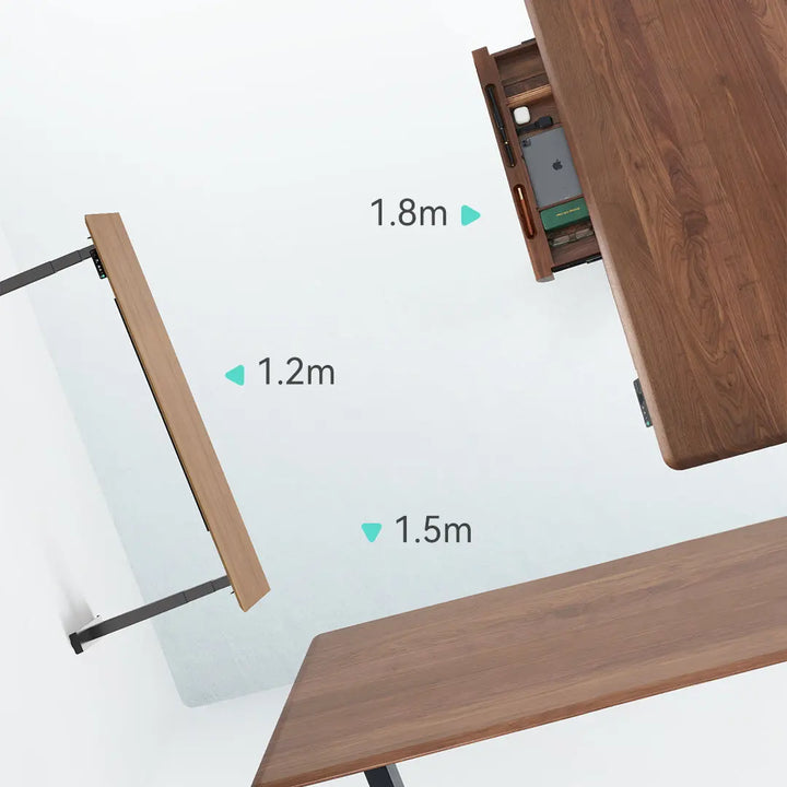 Pesk Pro Dual Black Walnut Smart  Electric Standing Desk - 9am HOME